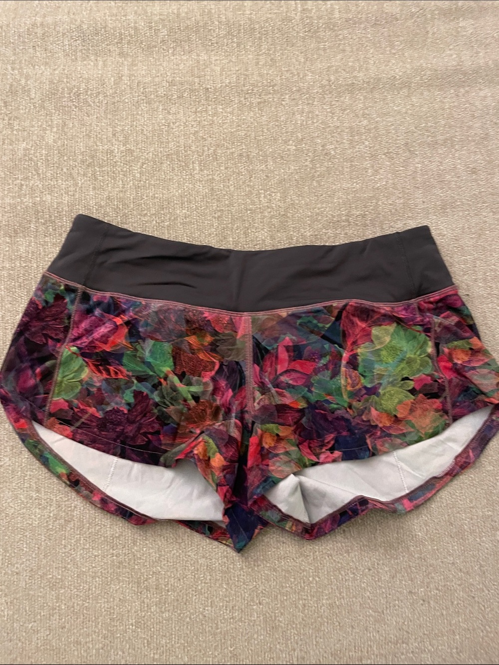 lululemon athletica Floral Print Athletic Shorts in Black and Multicolor - Picture 4 of 5